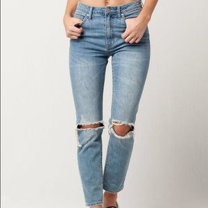RSQ Distressed High Waited Mom Jean